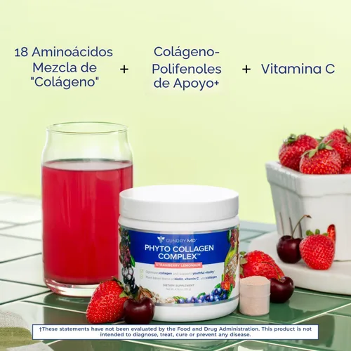 Vista 2 de Gundry MD Complejo de fitocolágeno, suplemento multivitamínico en polvo que apoya la fuerza con vitamina C, aminoácidos y polifenoles, limonada