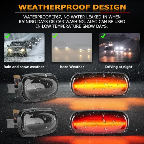 Vista 12 de Gempro Luces LED de marcador lateral para guardabarros doble para Dodge Ram 2500 3500 2003-2009, lámparas de marcación de rueda trasera doble ámbar