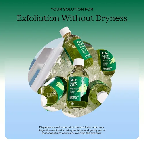 Vista 8 de KraveBeauty Kale-Lalu-yAHA Tónico exfoliante suaviza la textura, unifica el tono de la piel y desobstruye los poros, exfoliante líquido suave AHA