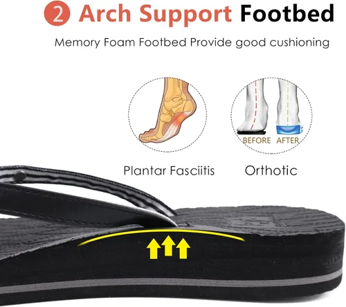 Vista 4 de KuaiLu Chanclas de moda para mujer, ligeras, para verano, playa, yoga, esterilla de tanga con cómodo soporte de arco