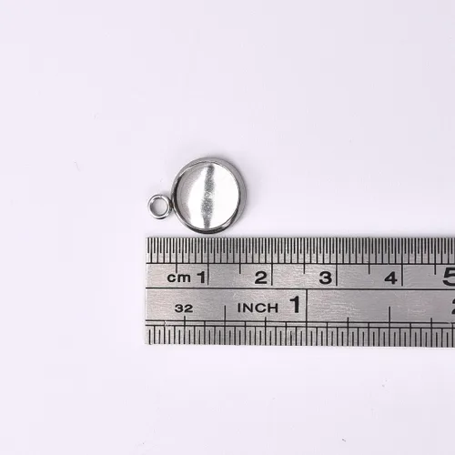 Vista 4 de LANBEIDE Bandejas colgantes de bisel de acero inoxidable de 50 piezas con Redondo 0.394 in-50pcs