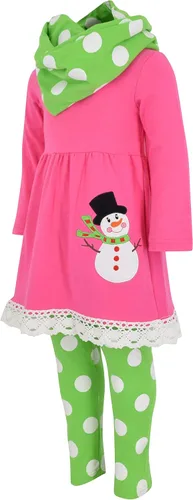 Vista 2 de Unique Baby Conjunto de 5 leggings a juego para niñas de 3 piezas