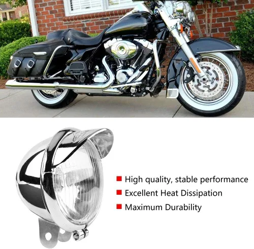 Vista 2 de Fydun Focos cromados para motocicleta, Supplementari Moto - DC 12V motocicleta universal antiniebla faro lámpara de faro retro instalación auxiliar