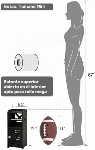 Vista 2 de AOJEZOR Soporte para papel higiénico: gabinete de baño independiente de PVC para habitantes de apartamentos, almacenamiento delgado para baño