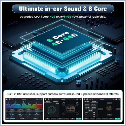 Vista 3 de Radio de coche 4G + 64G para Honda Accord 8th 2008-2013 con CarPlay Android Auto, 8-Core Android 15 10.1 pulgadas 1280 * 720P IPS pantalla táctil