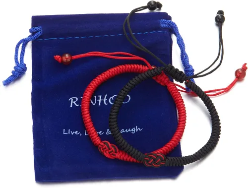 Vista 7 de RINHOO Forever Lovers - Juego de 2 pulseras de acero inoxidable con infinitos, cuerda trenzada de cuero, pulsera de muñeca ajustable de 7 a 9
