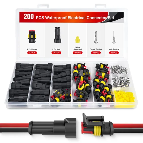 Vista 16 de Nilight 622 piezas conectores eléctricos de 1 2 3 4 5 6 pines, enchufe terminal macho hembra, conectores de cable impermeables, juego de conexión