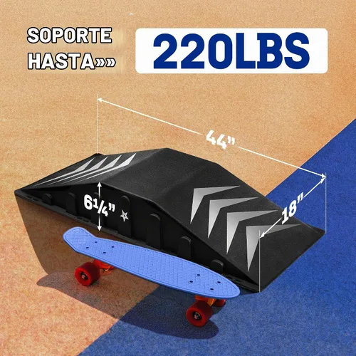 Vista 2 de Yes4All Single-Piece Skateboard Ramp, Bike Ramp, Skate Ramp - Design for Beginners, More Durable, Safe, Capacity 220Lbs