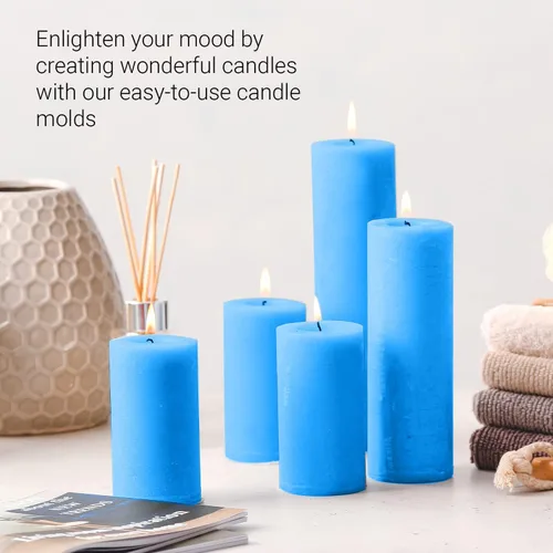 Vista 6 de Juego de 4 moldes de velas para hacer velas, moldes de cera derretida para manualidades, moldes de cera para velas