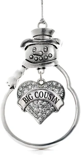 Vista 39 de Inspired Silver - Big Sis - Adorno de Navidad plateado - Adorno de árbol de Navidad con dije de corazón con circonita cúbica - Decoración colgante