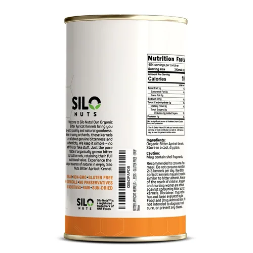 Vista 2 de SILO Nuts Núcleos de albaricoque amargo orgánico - 16 oz Semillas de albaricoque amargo orgánico certificado USDA - Natural y sin OMG, núcleos