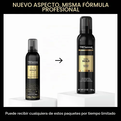 Vista 3 de TRESemmé Mousse moldeador, extra Hold 6-Pack – Mousse para el cabello sin alcohol que no se seca para esculpir, control de encrespamiento 24 horas