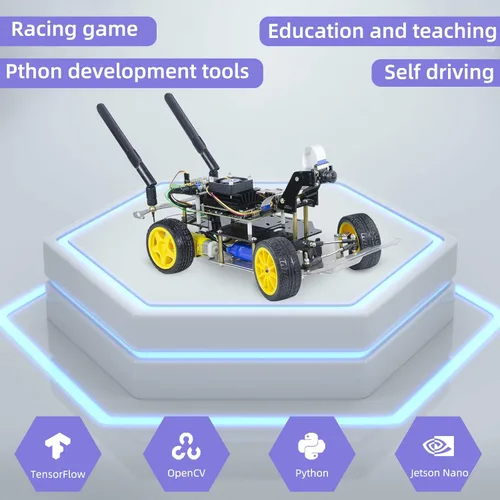 Vista 6 de Kit de robot de carreras con IA para automóvil de burro, impulsado por Jetson Nano Deep Learning Plataforma de conducción autónoma para autos a