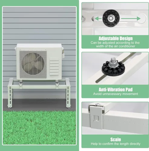 Vista 3 de Mini soporte de tierra dividido para aire acondicionado de 9,000 a 24,000 BTU, sistema de bomba de calor, soporte mini dividido ajustable resistente