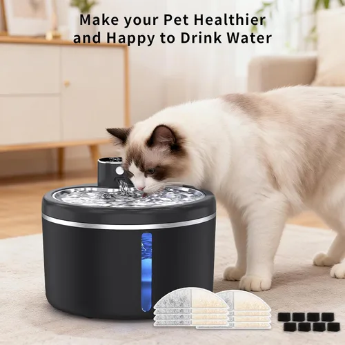 Vista 6 de Filtros para fuente de agua para gatos sin cable, juego de 4 meses de filtros de repuesto para fuente de agua ultra silenciosa para mascotas