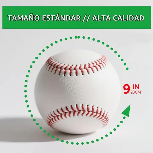 Vista 2 de Rarapop Blank Standard Baseball Balls, Official Size 9 Inch Leather Covered Practice Baseball Training Ball for League Play, Pitching, Hitting