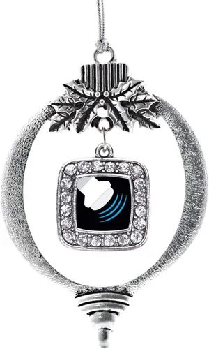 Vista 48 de Inspired Silver - Nana púrpura - Adorno de Navidad plateado - Adorno cuadrado para árbol de Navidad con circonita cúbica - Decoración colgante