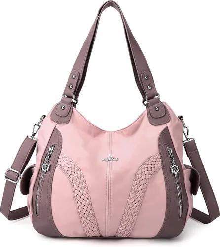 Vista 12 de Carteras y bolsos de mano para mujeres, bolso tote de moda, bolsos de hombro con asa superior, carteras tipo satchel de cuero sintético lavado