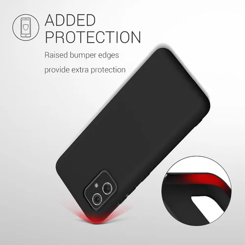 Vista 5 de kwmobile Funda compatible con ASUS Zenfone 8 - Funda protectora de silicona TPU suave y delgada, color negro mate