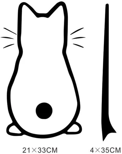Vista 5 de Adhesivo para automóvil, divertido gato en movimiento, cola en movimiento, diseño de dibujos animados, lindo animal, para limpiaparabrisas trasero