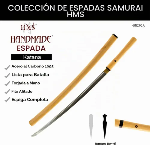 Vista 8 de 1095 arcilla templada Shirasaya Katana, hoja de espiga completa forjada a