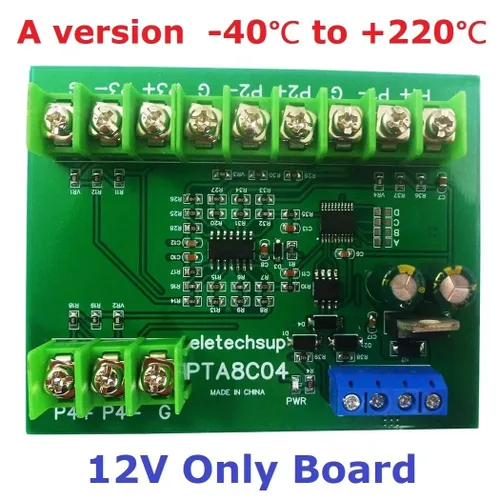 Vista 2 de PTA8C04 4-Channel PT100 RTD Temperature Sensor Module, DC 12V/24V, Modbus RTU RS485 Data Collector, -40 to 500 Degrees Celsius for Industrial