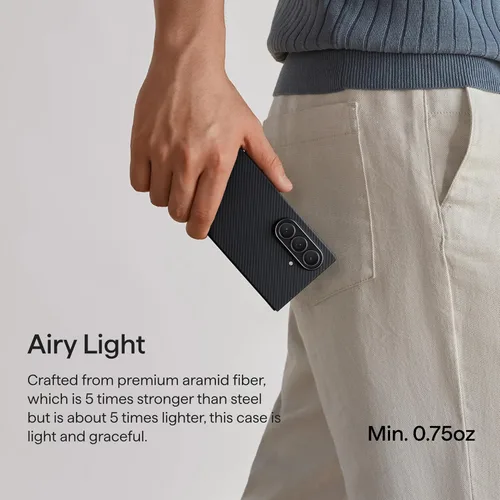 Vista 5 de pitaka Funda para Z fold 7, compatible con MagSafe, funda delgada y ligera para Galaxy Z Fold 7 con sensación táctil sin funda, hecha de fibra