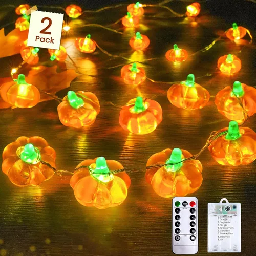 Vista 35 de Serie de luces LED RGB parpadeantes que cambian de color, funciona con pilas, para decoración de interiores y exteriores, con temporizador y control