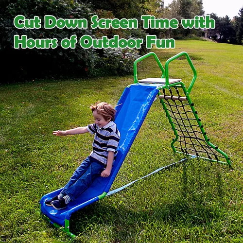 Vista 7 de Wonkawoo Tobogán de 5 pies para niños de metal independiente para patio de recreo al aire libre, interior, juego de tobogán para patio trasero