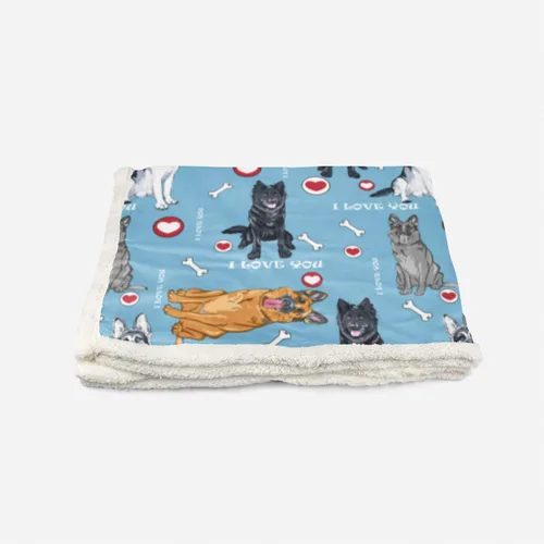Vista 6 de AILONEN Manta de perro de Malinois belga para niños y adultos, variedad de dibujos animados de patrón de cachorro y manta con estampado de patas
