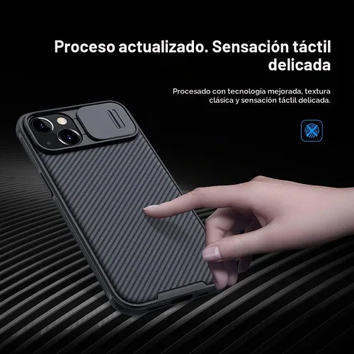 Vista 4 de Mangix Funda para iPhone 13 con Cubierta de Cámara, Ajuste Delgado Funda Protectora de Policarbonato Resistente a Golpes con Cubierta Deslizante