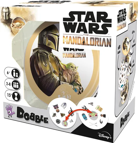 Vista 2 de Asmodee Dobble Star Wars Mandalorian Juego de cartas A partir de 6 años 2-8 jugadores 15 minutos de tiempo de juego