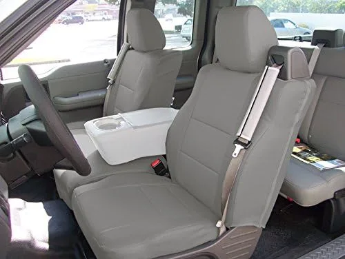 Vista 4 de Iggee Para Ford F-150 2004-2008 Tipo de cinturón de seguridad integrado Cuero artificial Personalizado Ajuste exacto 2 fundas de asiento delantero