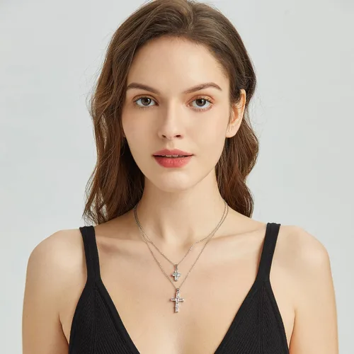 Vista 8 de Collar contra el mal de ojo para mujer, chapado en oro de 18 quilates, collar con capas de mal de ojo, hecho a mano, collar de protección ajustable