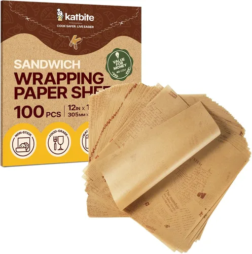 Vista 12 de Katbite 200 piezas de papel pergamino, papel de hornear sin blanquear de 8 x 8 pulgadas, resistente al aceite y fácil de limpiar, hojas de papel