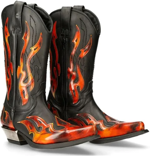 Vista 3 de New Rock 7921 Flame Western - Botas vaqueras para hombre