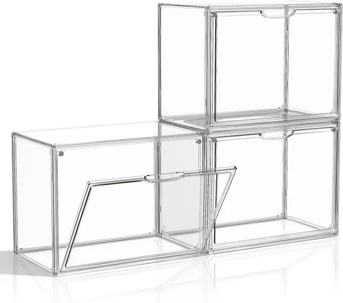 Vista 9 de Organizador de bolso para armario, organizador de almacenamiento de bolso, caja de exhibición apilable con puerta magnética, vitrina acrílica