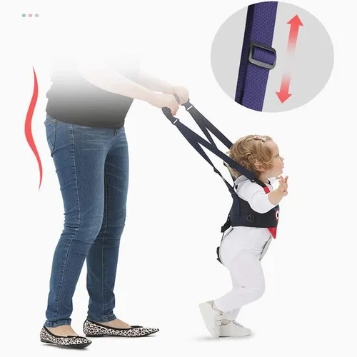 Vista 6 de Arnés para caminar para bebé, ajustable de mano para niños, ayudante para caminar, cinturón auxiliar, hecho de capas de tela de punto transpirable