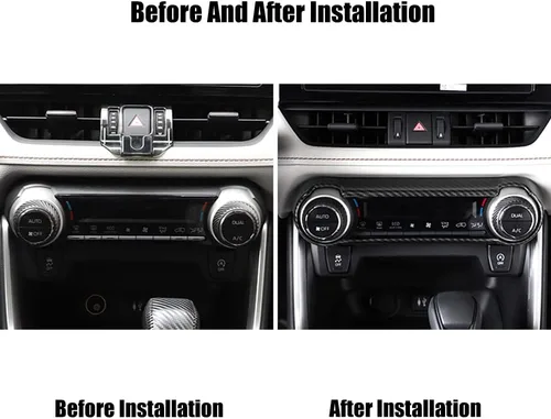 Vista 4 de para RAV4 ABS Fibra de Carbono con Textura de Grano Marco del Panel de Cobertura del Botón del Interruptor de Aire Acondicionado A/C Control Central