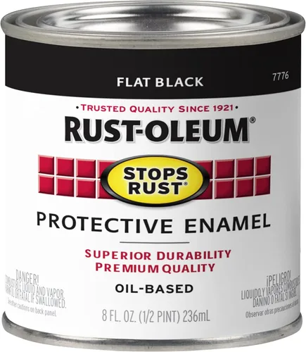 Vista 13 de Rust-Oleum 7776502-2PK - Pintura antióxido para aplicación con brocha, cuarto de galón, negro plano (paquete de 2)