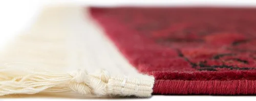 Vista 4 de Unique Loom Tekke Collection Zeravshan - Alfombra rectangular de 2 x 3 pies 1 pulgada, color rojo y negro