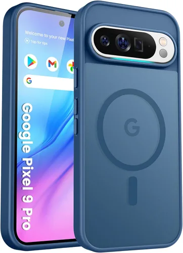 Vista 22 de Funda para teléfono Google Pixel 9 Pro XL, Compatible con Magnético, Protección contra Caídas de Grado Militar Translúcida Mate Resistente a Golpes