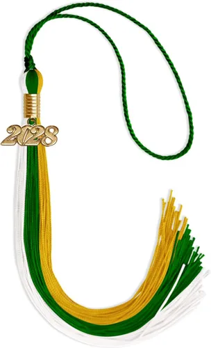 Vista 81 de Endea - Borla de graduación de triple color con gota de fecha dorada (negro/dorado/granate, 2020)