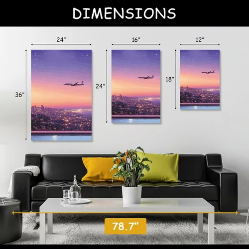 Vista 4 de Rumftozyb Hiroshi Nagai - Lienzo decorativo para pared, arte de pared de anime japonés, arte de pared surrealismo, decoración de pared de puesta