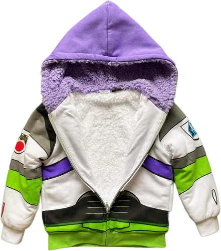 Vista 3 de Toy Story Buzz Lightyear - Sudadera con capucha de vellón Sherpa para niños pequeños