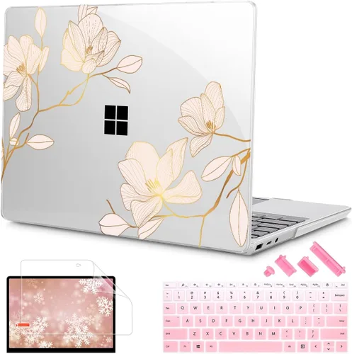 Vista 9 de Tuiklol Funda para portátil Microsoft Surface Go 3/2 / 1 de 12.4 pulgadas, carcasa rígida de plástico con protector de pantalla y cubierta Keyborad