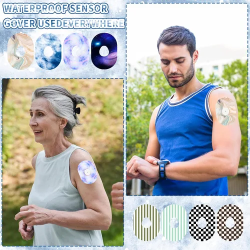Vista 6 de Paquete de 40 parches adhesivos para Dexcom G7, cubiertas de sensor transpirables compatibles con Dexcom G7, parches CGM, calcomanías adhesivas