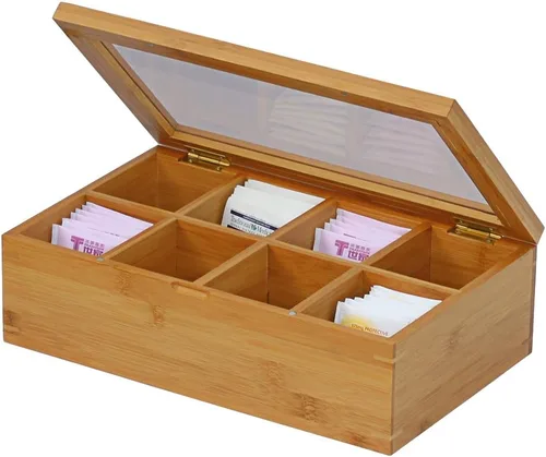 Vista 2 de Oceanstar - TB1323 Oceanstar Caja de té de bambú, 12 pulgadas, natural