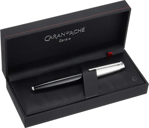 Vista 4 de Caran d'Ache Leman Pluma Estilográfica Mediana Bicolor Plateado - Negro