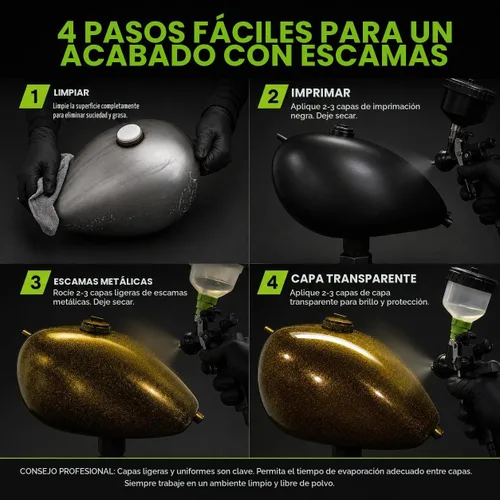 Vista 2 de LiME LiNE Escama de metal automotriz pulverizable para pintura personalizada Paquete de 1